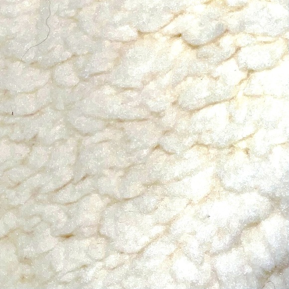 Size L Ivory BOHO lapel collar button front faux pockets lined plush Teddy coat - Picture 11 of 16